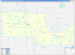 Grand Forks Metro Area Wall Map Basic Style 2024